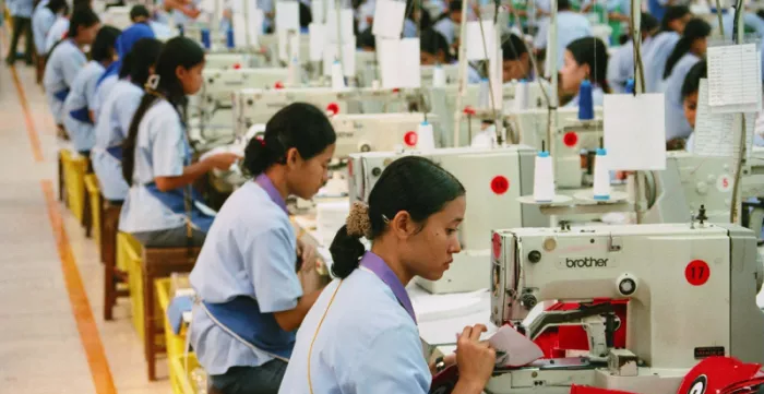 women on sewing machine