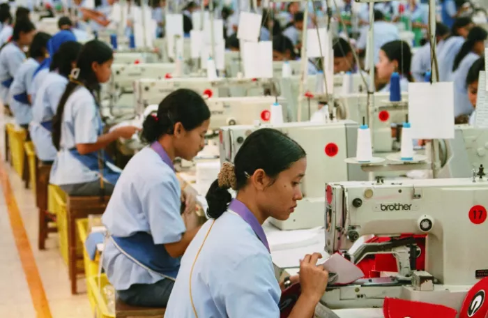 women on sewing machine