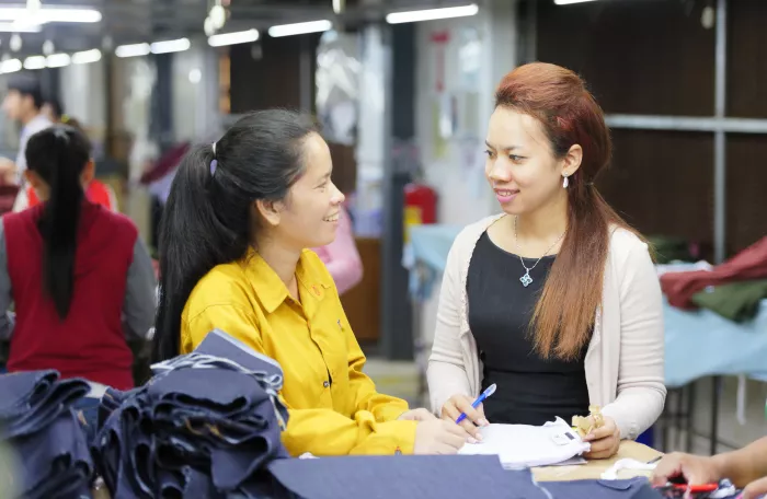 two women speaking