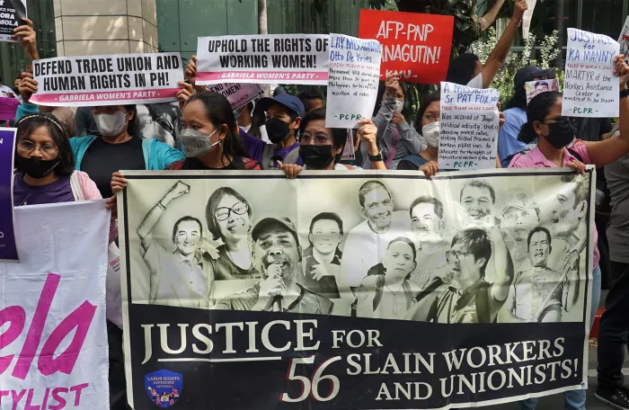 Trade unions call to uphold labour rights and human rights in the Philippines.